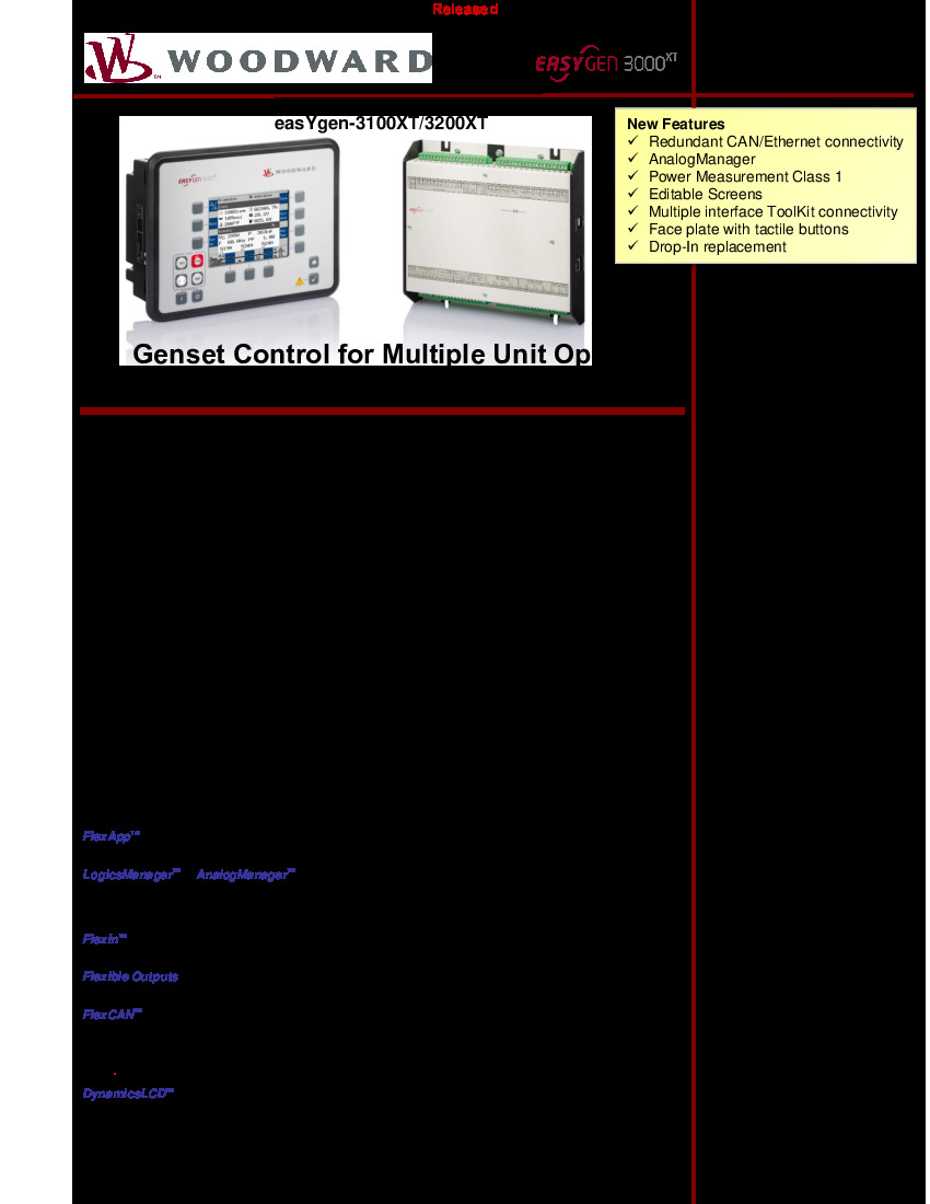First Page Image of EasyGen-3100-1 Woodward EasyGen 3100-3200 Series Manual.pdf